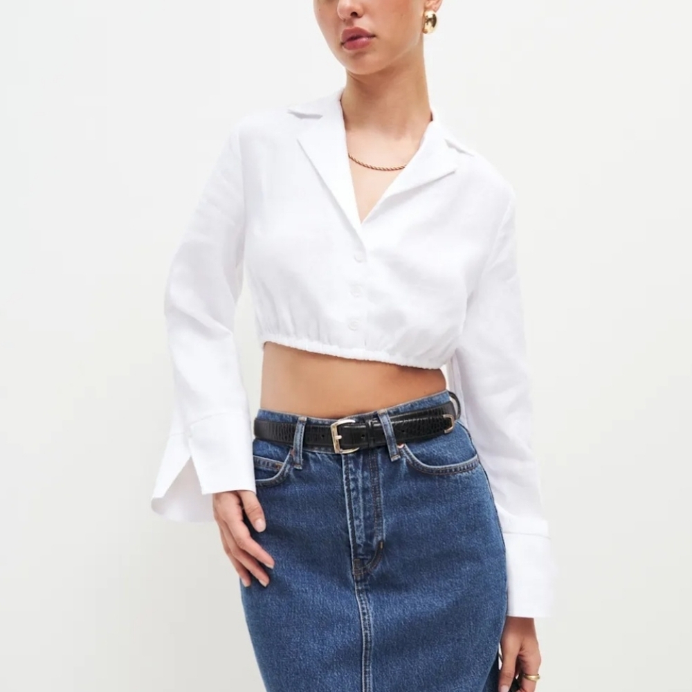 Reformation Nicholas Linen Top Size XS